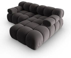 Divano angolare in velluto grigio scuro (angolo destro) Bellis - Micadoni Home