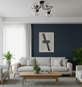 Lampadario da Soffitto BRENDI 4 in acciaio e vetro 4xE14
