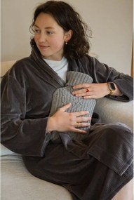 Accappatoio grigio in micropile S/M Elena – Tiseco Home Studio