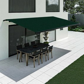 Tenda da sole verde scuro, modello Basic senza cassonetto, 2400 x 1500 mm, con manovella, configurazione individuale
