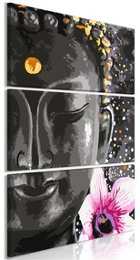 Quadro Buddha and Flower (3 Parts) Vertical