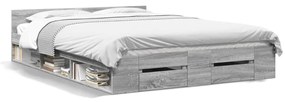 Giroletto Cassetti Grigio Sonoma 135x190 Cm Legno Multistrato /
