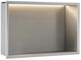 MENSOLA BAGNO LED 30x45 steel brush
