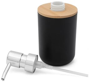 Set completo accessori bagno da appoggio in abs nero e bamboo Surf