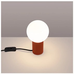 Lampada da tavolo arancione con paralume in vetro (altezza totale 19 cm) Orbital – Sollux