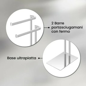 Piantana portasciugamani da appoggio in acciaio cromato Fusion