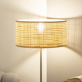 Brilagi - Lampada da terra LED CERIA 1xE27/40W/230V Ø 25 cm bambù/cromo opaco