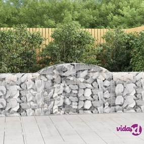 vidaXL Cesti Gabbioni ad Arco 9 pz 300x30x80/100 cm Ferro Zincato