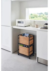 Scaffale in metallo nero con rotelle 42x60 cm Tower - YAMAZAKI