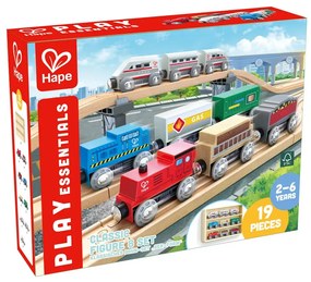 Set di trenini in legno con mensolina