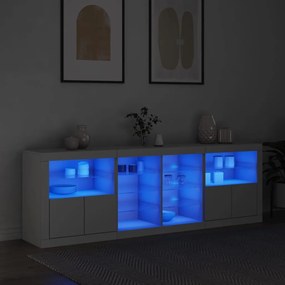 Credenza Con Luci Led Bianca 202x37x67 Cm /