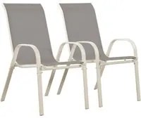 Sedia da giardino textilene Cordoba Phoenix Grigio chiaro Set di 2