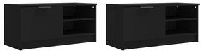 Mobili porta tv 2 pz neri 80x35x36,5 cm in legno multistrato