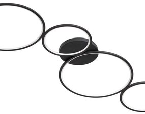 Plafoniera LED moderno Rondo, nero Ø 95 cm dimmerabile, 3300 lumen TRIO LIGHTING INTER