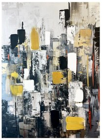 Quadro con elementi dipinti a mano 70x100 cm Cityscape – Styler