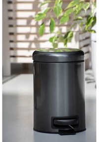 WENKO 24035100 - Cestino LEMAN 17x25 cm acciaio inossidabile/nero