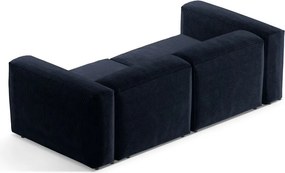 Divano blu scuro con rivestimento in velluto a coste 224 cm Bergamo – Cosmopolitan Design