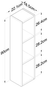 Mensola RANI 22,1x90 cm marrone