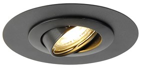 Faretto Incassato Tondo Nero Orientabile con Anello di Riempimento - Edu