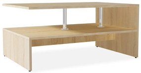 Tavolino da Salotto in Legno Multistrato 90x59x42 cm Rovere