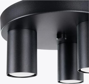 Plafoniera nera Castro – Sollux