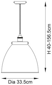 Endon 98749 - FRANKLIN Lampada a sospensione con cavo 1xE27/10W/230V nero/ottone