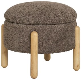 Pouf in tessuto bouclé marrone Medas - House Nordic