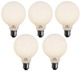Set di 5 Lampadine LED E27 a Dimmer Vetro Opalino G95 5W 450lm 3000K