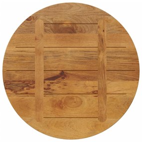 Piano per tavolo Ø 80x3,8 cm rotondo in legno massello di mango