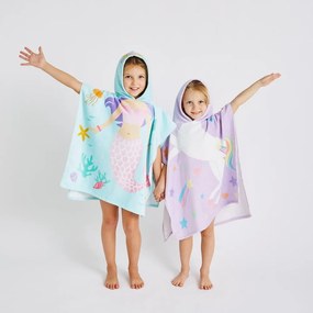 Poncho per neonato in cotone viola Unicorn - Catherine Lansfield