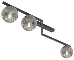 Plafoniera NATON 3xE14/10W/230V nero/fumé