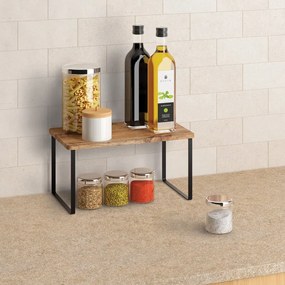 Ripiano aggiuntivo nero opaco/di colore naturale in legno 32x19 cm York – Metaltex