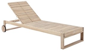 Lettino senza cuscino Solaris NATERIAL in legno beige e seduta beige