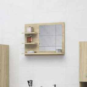 Specchio da bagno rovere sonoma 60x10,5x45 cm in truciolato