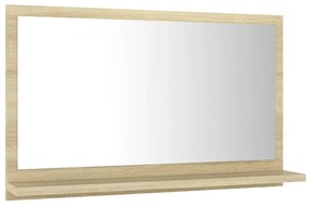 Specchio da bagno rovere sonoma 60x10,5x37 cm in truciolato