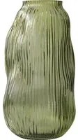 Vaso arredo vetro 30 cm verde bombato