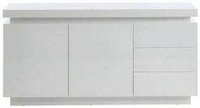 Credenza con LED, 2 ante e 2 cassetti MDF laccato bianco - EMERSON II