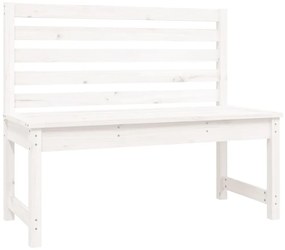 Panca da giardino bianca 109 cm in legno massello di pino