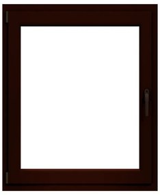 Finestra in PVC noce L 60 x H 100 cm, 1 anta apertura a sinistra