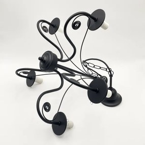 Brilagi - LED Lampadario a sospensione con catena COTTAGE 5xE14/40W/230V nero/bianco