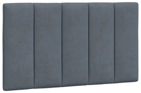 Letto con materasso grigio scuro 80x200 cm in velluto