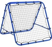 Rete Rimbalzo da Calcio Pieghevole 100x95x90 cm con Angolo Regolabile e Picchetti Blu