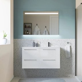 Specchio con illuminazione integrata bagno rettangolare SENSEA L 105 x H 70 x P 3.1 cm grigio / argento