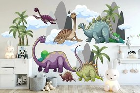 Adesivo murale per bambini il mondo perduto dei dinosauri 150 x 300 cm