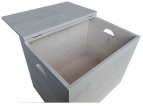 Cassapanca pouf contenitore in legno massello SHABBY CHIC cm 58