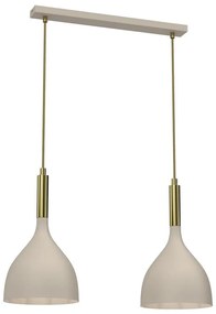 Lampadario a sospensione con filo NOAK 2xE27/15W/230V beige/oro