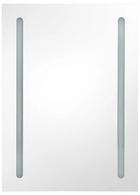 Armadietto bagno con specchio e led grigio 50x13x70 cm