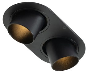 Set di 6 faretti da incasso neri GU10 35mm orientabili a 2 luci - Installa