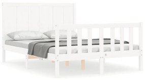 Giroletto con testiera bianco 4ft small double legno massello