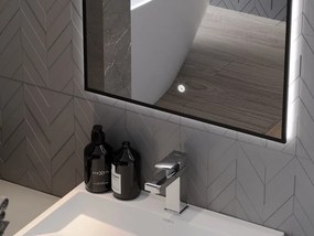 Mexen Erma specchio da bagno retroilluminato 50 x 70 cm, LED 6000K, anti-appannamento, cornice nera - 9814-050-070-611-70